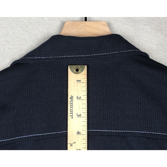 VTG MONTGOMERY WARD Jacket Sz L (42") Blue Pointy Collar USA 70s Pockets Button - Picture 14 of 16